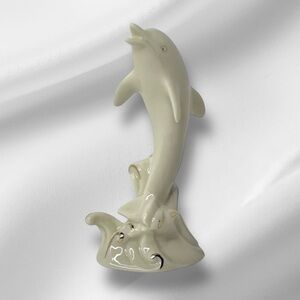 VINTGE LENOX Dolphin fish figurine Collectible Keepsake Cream Gold LIKE NEW